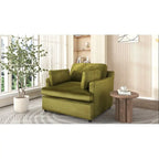 Fauteuil d'appoint vert 37 avec pieds en plastique et coussins décoratifs