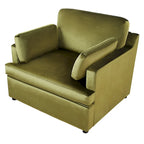 Fauteuil d'appoint vert 37 avec pieds en plastique et coussins décoratifs