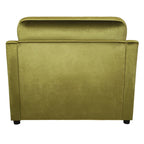 Fauteuil d'appoint vert 37 avec pieds en plastique et coussins décoratifs