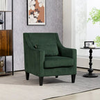 Fauteuil Emerald Modern 26.8 avec pieds en bois d'hévéa