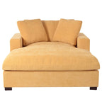 Chaise longue de 53,5 po avec pieds en bois massif et coussins confortables