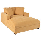 Chaise longue de 53,5 po avec pieds en bois massif et coussins confortables