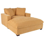 Chaise longue de 53,5 po avec pieds en bois massif et coussins confortables