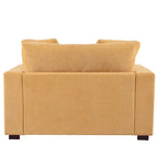 Chaise longue de 53,5 po avec pieds en bois massif et coussins confortables