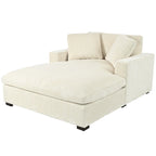 Chaise longue de 53,5 po avec pieds en bois massif et coussins confortables