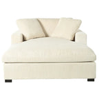 Chaise longue de 53,5 po avec pieds en bois massif et coussins confortables