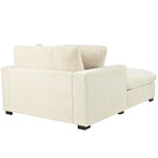 Chaise longue de 53,5 po avec pieds en bois massif et coussins confortables