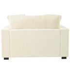 Chaise longue de 53,5 po avec pieds en bois massif et coussins confortables