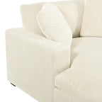 Chaise longue de 53,5 po avec pieds en bois massif et coussins confortables