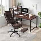 Chaise de bureau ergonomique inclinable et pivotante avec repose-pieds et accoudoirs