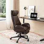 Chaise de bureau ergonomique inclinable et pivotante avec repose-pieds et accoudoirs
