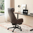 Chaise de bureau ergonomique inclinable et pivotante avec repose-pieds et accoudoirs