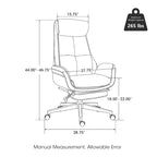 Chaise de bureau ergonomique inclinable et pivotante avec repose-pieds et accoudoirs