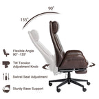 Chaise de bureau ergonomique inclinable et pivotante avec repose-pieds et accoudoirs