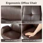 Chaise de bureau ergonomique inclinable et pivotante avec repose-pieds et accoudoirs