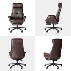 Chaise de bureau ergonomique inclinable et pivotante avec repose-pieds et accoudoirs