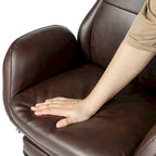 Chaise de bureau ergonomique inclinable et pivotante avec repose-pieds et accoudoirs