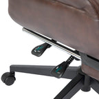 Chaise de bureau ergonomique inclinable et pivotante avec repose-pieds et accoudoirs