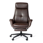 Chaise de bureau ergonomique inclinable et pivotante avec repose-pieds et accoudoirs