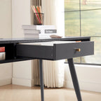 Bureau du milieu du siècle avec ports USB et prise de courant, bureau d'étude moderne avec tiroirs, bureau d'ordinateur pour la maison