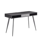 Bureau du milieu du siècle avec ports USB et prise de courant, bureau d'étude moderne avec tiroirs, bureau d'ordinateur pour la maison