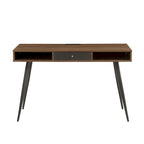 Bureau du milieu du siècle avec ports USB et prise de courant, bureau d'étude moderne avec tiroirs, bureau d'ordinateur pour la maison