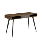 Bureau du milieu du siècle avec ports USB et prise de courant, bureau d'étude moderne avec tiroirs, bureau d'ordinateur pour la maison