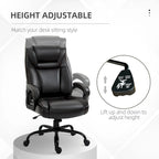 Fauteuil de bureau exécutif avec siège large, chaise de bureau d'ordinateur à dossier haut, hauteur réglable et roulettes pivotantes