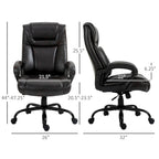 Fauteuil de bureau exécutif avec siège large, chaise de bureau d'ordinateur à dossier haut, hauteur réglable et roulettes pivotantes