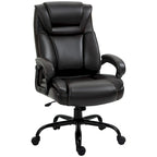 Fauteuil de bureau exécutif avec siège large, chaise de bureau d'ordinateur à dossier haut, hauteur réglable et roulettes pivotantes