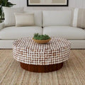 Table basse piédestal ronde en coquille de noix de coco