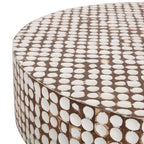 Table basse piédestal ronde en coquille de noix de coco