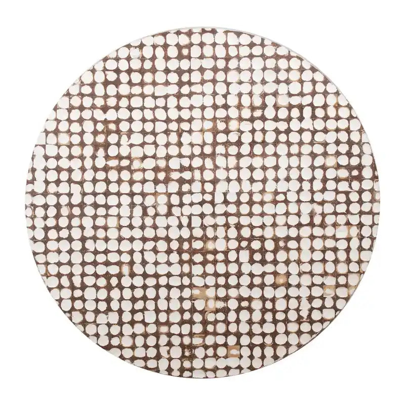Table basse piédestal ronde en coquille de noix de coco