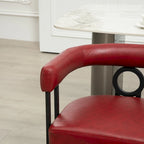 Canapé deux places moderne en tissu chenille avec accoudoirs et pieds en métal pour salon