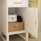 Coiffeuse réversible avec station de recharge, 4 tiroirs en bois et 1 meuble de rangement - N/A