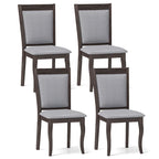 Chaises de salle à manger en bois lot de 2/4 avec cadre en bois d'hévéa et assise rembourrée