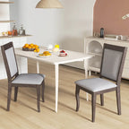 Chaises de salle à manger en bois lot de 2/4 avec cadre en bois d'hévéa et assise rembourrée