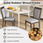 Chaises de salle à manger en bois lot de 2/4 avec cadre en bois d'hévéa et assise rembourrée