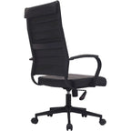 Fauteuil de bureau moderne à dossier haut, en cuir PU nervuré, pivotant et inclinable, pour salle de conférence, chaise de bureau avec coussin, pour patron