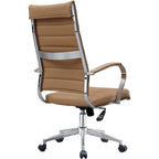 Fauteuil de bureau moderne à dossier haut, en cuir PU nervuré, pivotant et inclinable, pour salle de conférence, chaise de bureau avec coussin, pour patron