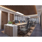 Fauteuil de bureau moderne à dossier haut, en cuir PU nervuré, pivotant et inclinable, pour salle de conférence, chaise de bureau avec coussin, pour patron