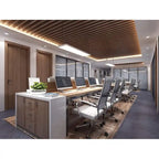 Fauteuil de bureau moderne à dossier haut, en cuir PU nervuré, pivotant et inclinable, pour salle de conférence, chaise de bureau avec coussin, pour patron