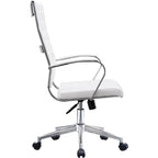 Fauteuil de bureau moderne à dossier haut, en cuir PU nervuré, pivotant et inclinable, pour salle de conférence, chaise de bureau avec coussin, pour patron