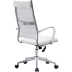 Fauteuil de bureau moderne à dossier haut, en cuir PU nervuré, pivotant et inclinable, pour salle de conférence, chaise de bureau avec coussin, pour patron