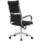 Fauteuil de bureau moderne à dossier haut, en cuir PU nervuré, pivotant et inclinable, pour salle de conférence, chaise de bureau avec coussin, pour patron