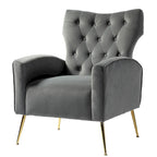 Fauteuil contemporain à dossier capitonné avec pieds en métal