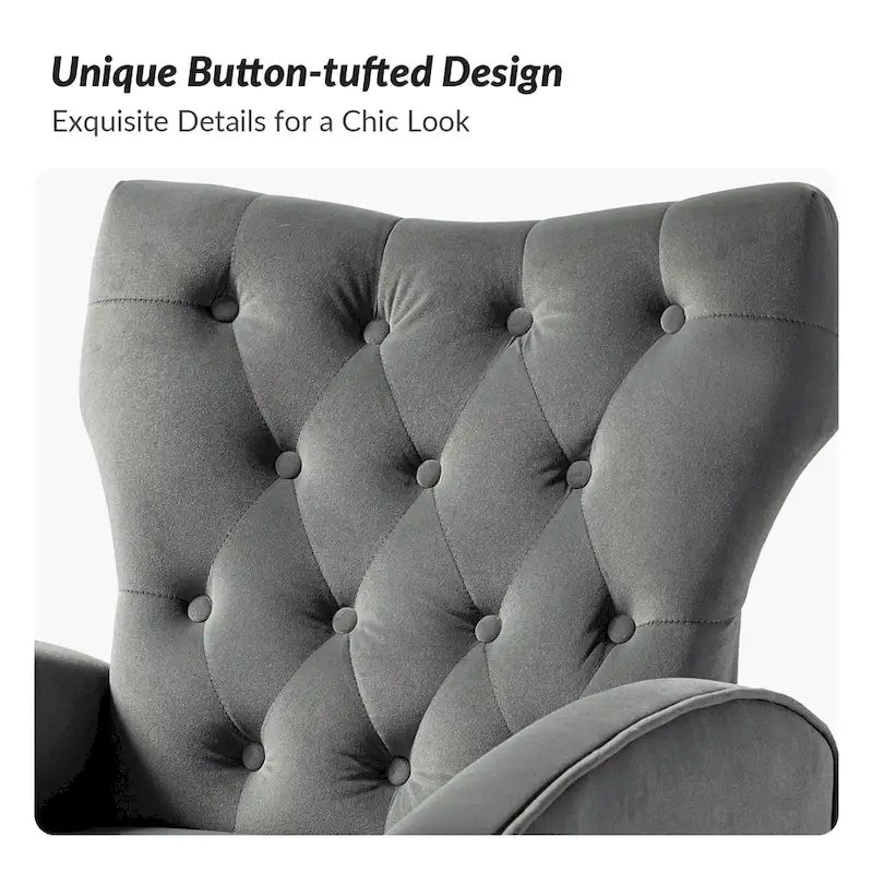 Fauteuil contemporain à dossier capitonné avec pieds en métal