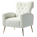 Fauteuil contemporain à dossier capitonné avec pieds en métal