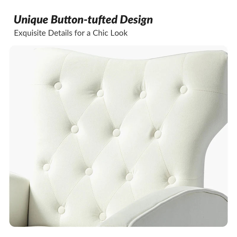 Fauteuil contemporain à dossier capitonné avec pieds en métal