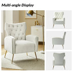 Fauteuil contemporain à dossier capitonné avec pieds en métal